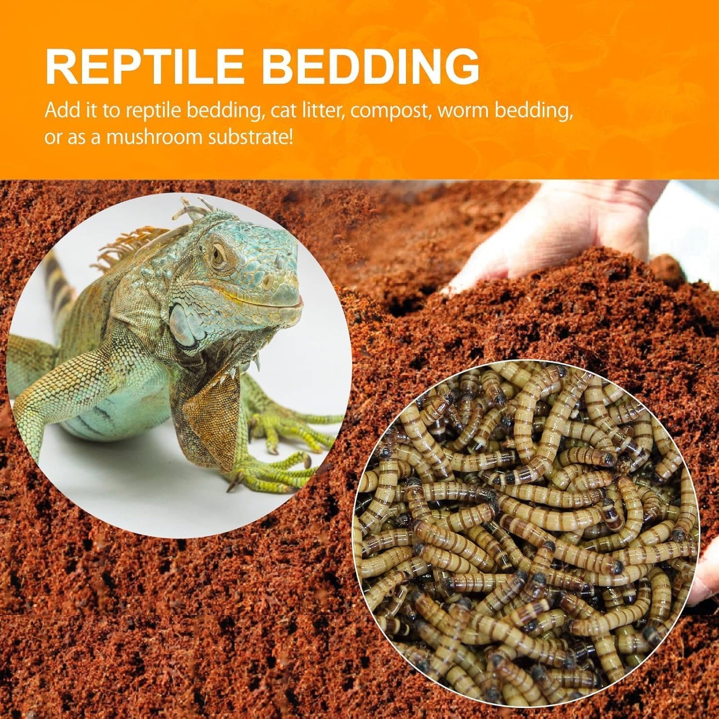 Premium Coco Coir Brick, 11Lbs High Nutrient Compressed Coconut Soil, OMRI 100% Organic Low EC & PH Balanced Potting Soil for All Plants Gardening, Hydroponics and Reptile Substrate 2-Pack