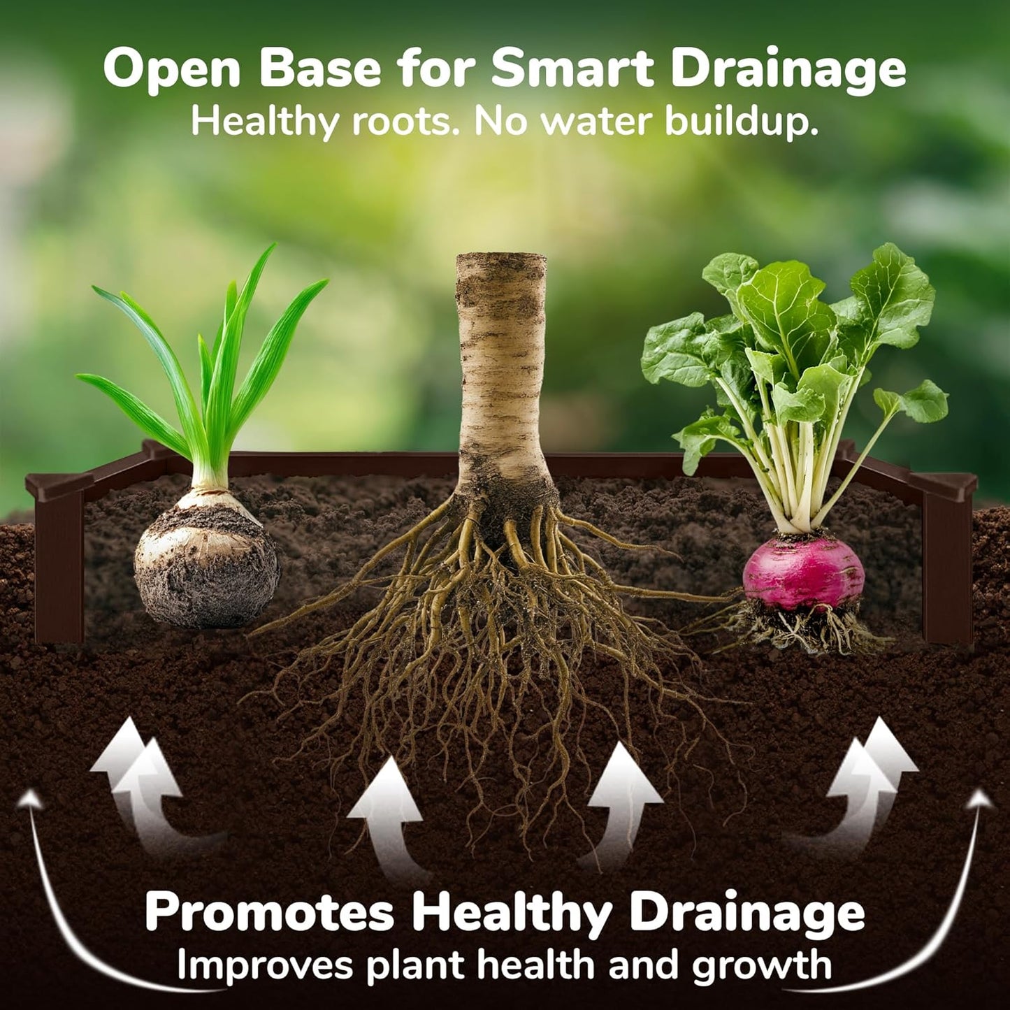 Raised Garden Bed - 4x4 ft Planter Box - Brown HDPE - No Tools Needed - DIY Kit for Urban Gardening, Flowers, Herbs & Vegetables - Made in The USA