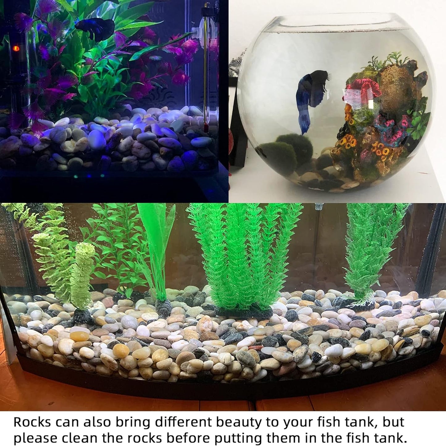 Pebbles for Plants 1.8 lb Natural Garden Decorative Stone Outdoor Polish River Rocks 1-1.5 Inches…