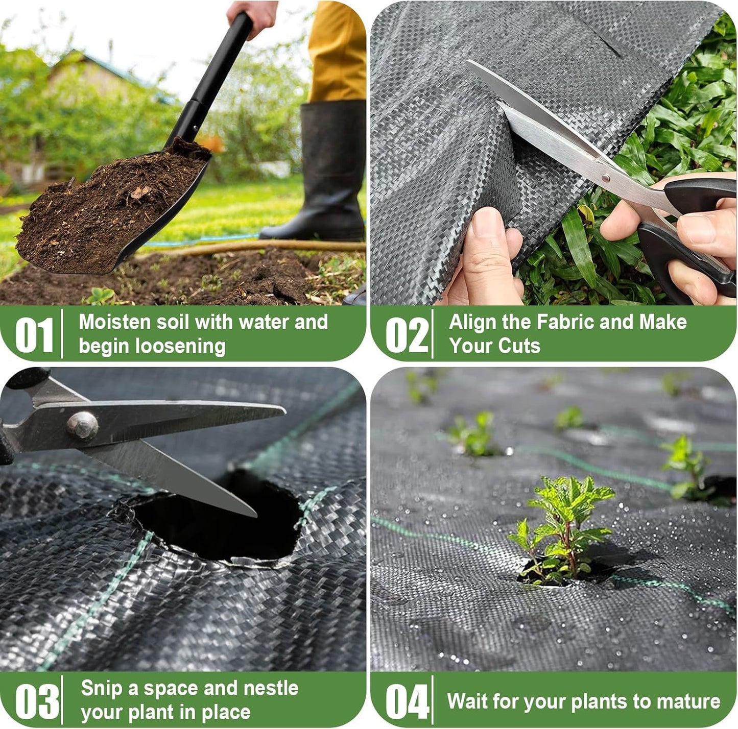 4FTx300FT Weed Barrier Fabric Heavy Duty, Gardening Landscape Fabric Cover Mat, Durable Weed Control Fabric for Garden Bed Cover, Landscaping, Commercial Driveway, Underlayment Use (4x300FTT-3.2OZ)