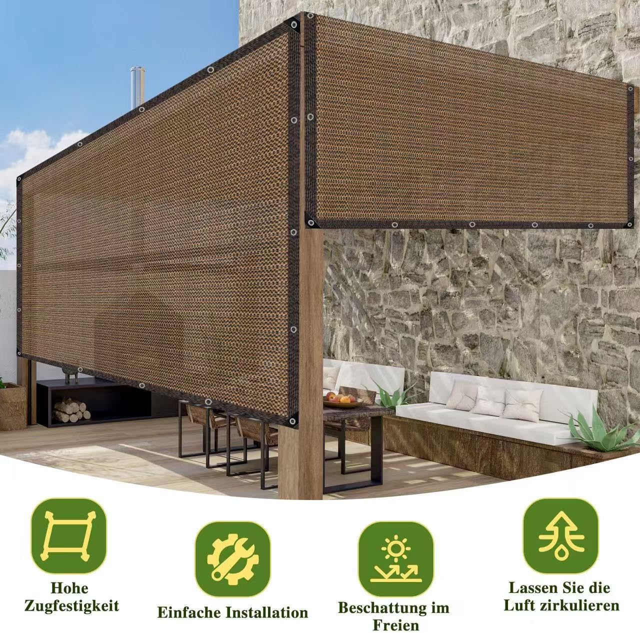 80% Sunblock Shade Cloth Net Resistant - 8x20Ft Garden Shade Mesh for Plant Cover, Greenhouse, Chicken Coop, Kennels, Tomatoes Plants