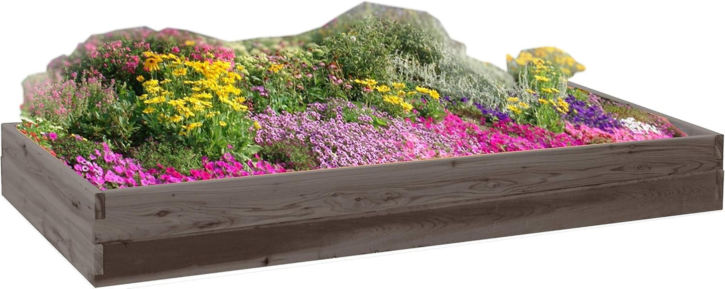 Red Cedar Wood Raised Vegetable Garden Bed - Amish Made in USA (11" Double Raised Bed, Gray Stain)