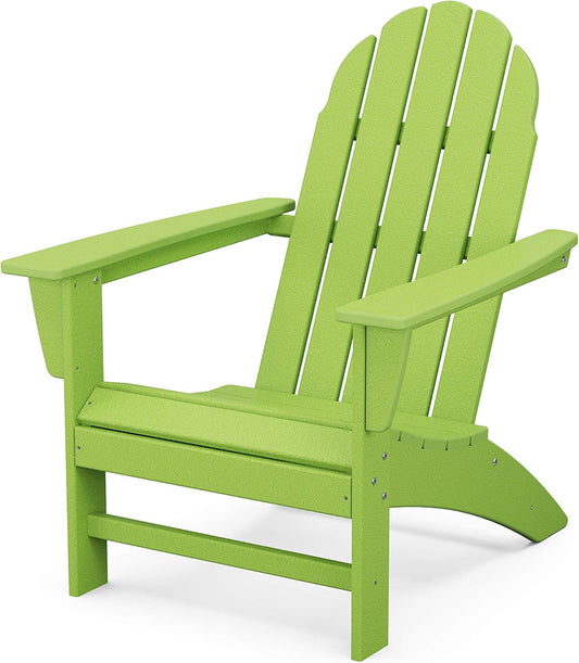 Polywood Vineyard Adirondack Chair, Lime Green