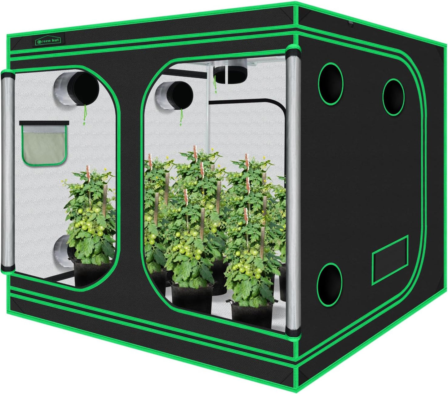 Grow Tent 96"x96"x78", High Reflective Mylar Dark Room with Observation Window, Removable Floor Tray and Tool Bag for Indoor Plant Growing 8'X8