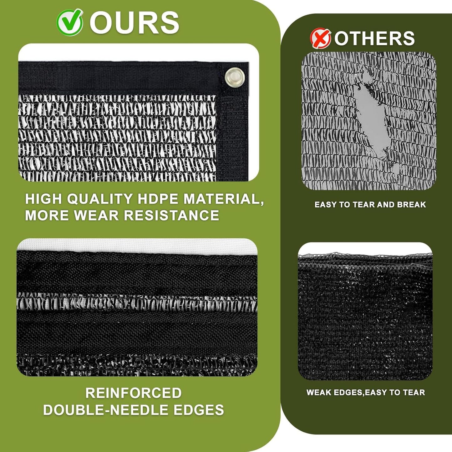 LOVE STORY 6x8FT 70% Black Shade Cloth Sun Shade Net with Grommets Sunblock Net Mesh Tarp for Garden,Plants Cover,Greenhouse and Patio