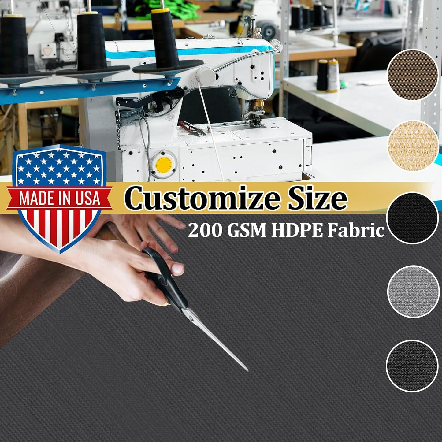 Shade&Beyond Customized Size 10' X 17' Shade Cloth with Grommets, 90% UV Protection UV Protection Mesh Tarp Sun Screens for Patio GN01, Dark Gray