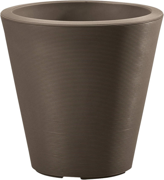 Crescent Garden Madison Planter– Weather-Resistant, Double Walled Indoor/Outdoor Plant Pot with Drain Hole – Durable All-Season Flower Container, 16" W (Bark)