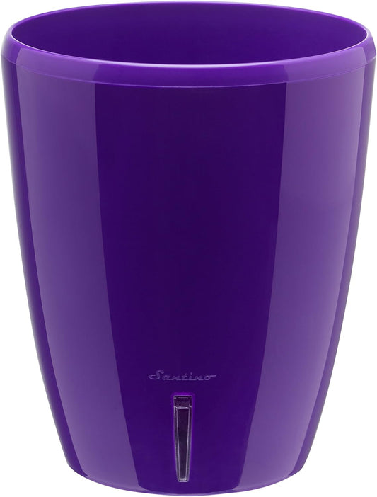 Santino 5.5 Inch ORCHIDEA Self Watering Pots for Orchids in Violet - Decorative Wicking Planter with w/Great Aerification, Drainage and Water Level Indicator
