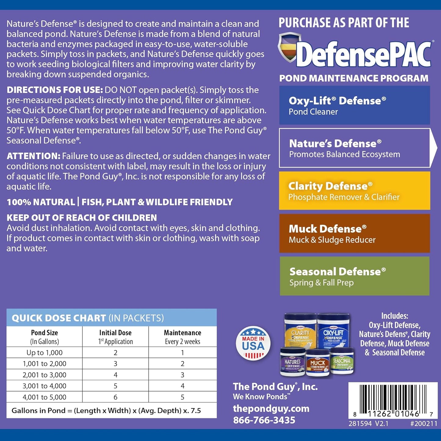 The Pond Guy Nature's Defense - 96 Packets