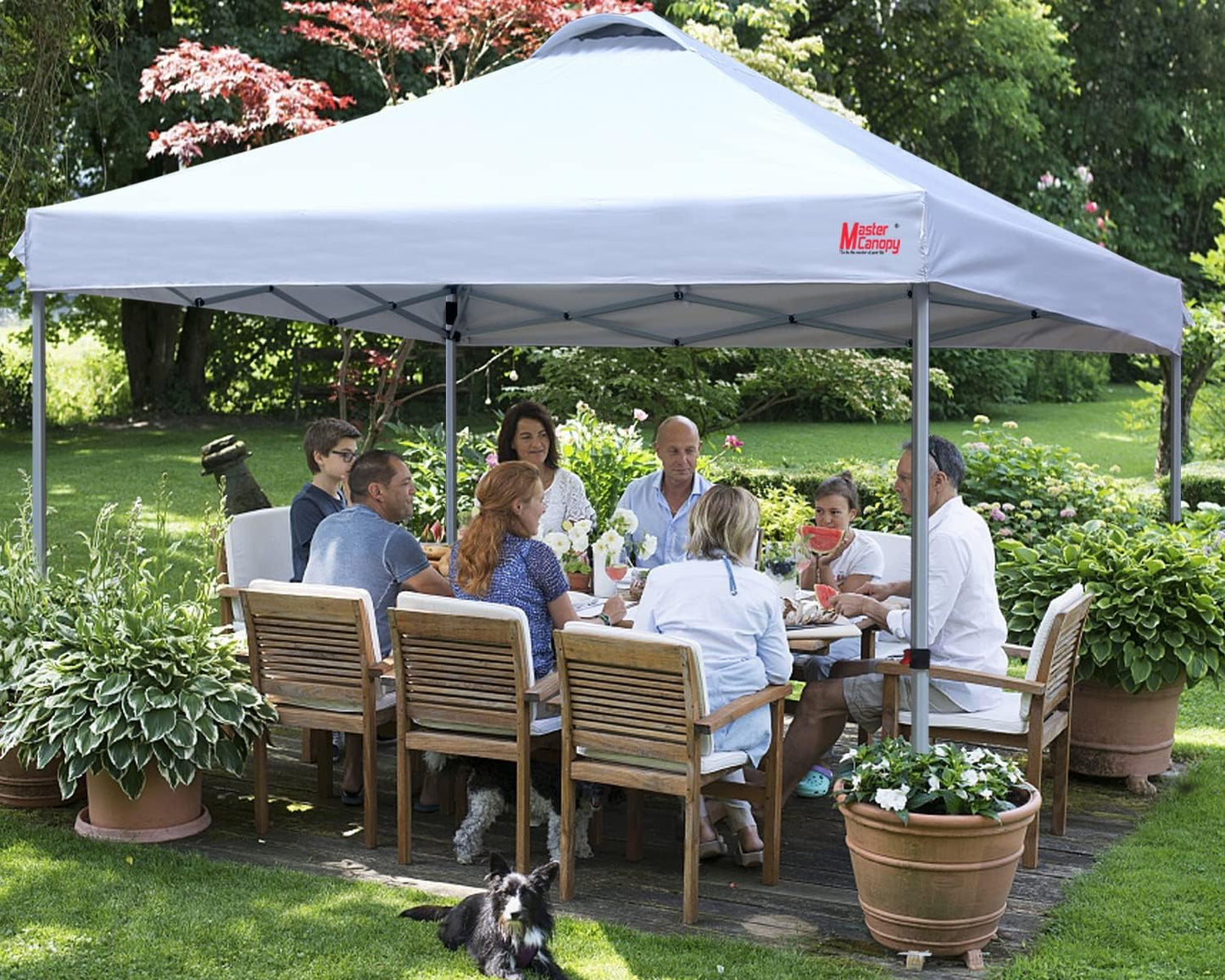 MASTERCANOPY Durable Pop-up Canopy Tent with Roller Bag (12x12, White)