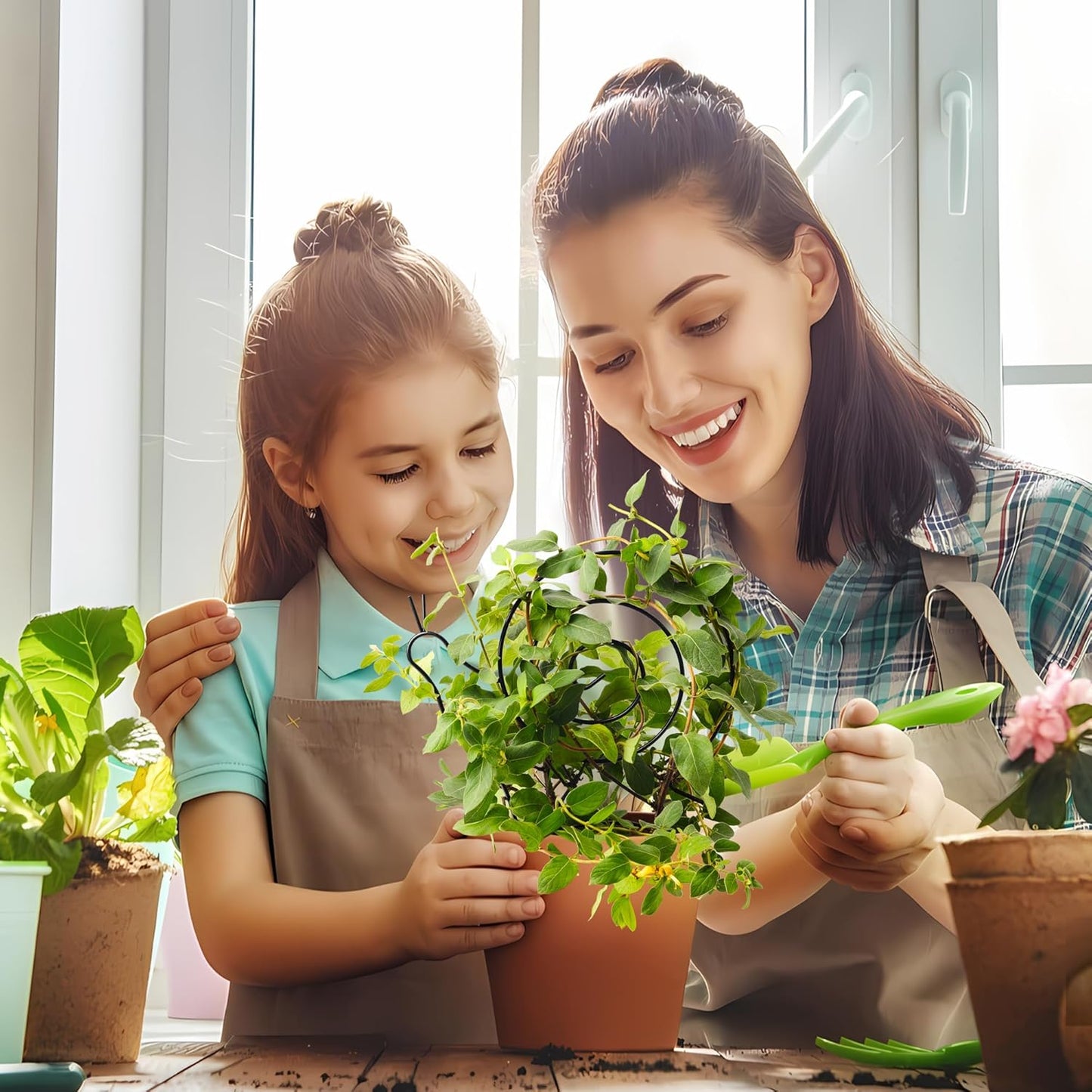 2 Pack Plant Trellis Indoor, 11" W x 13" H Small Trellis for Potted Plants, Decorative Trellis for Climbing Plants Indoor, Ideal for Vines on Tabletops, Balconies, Gardens and Lawns, Snail-Shaped