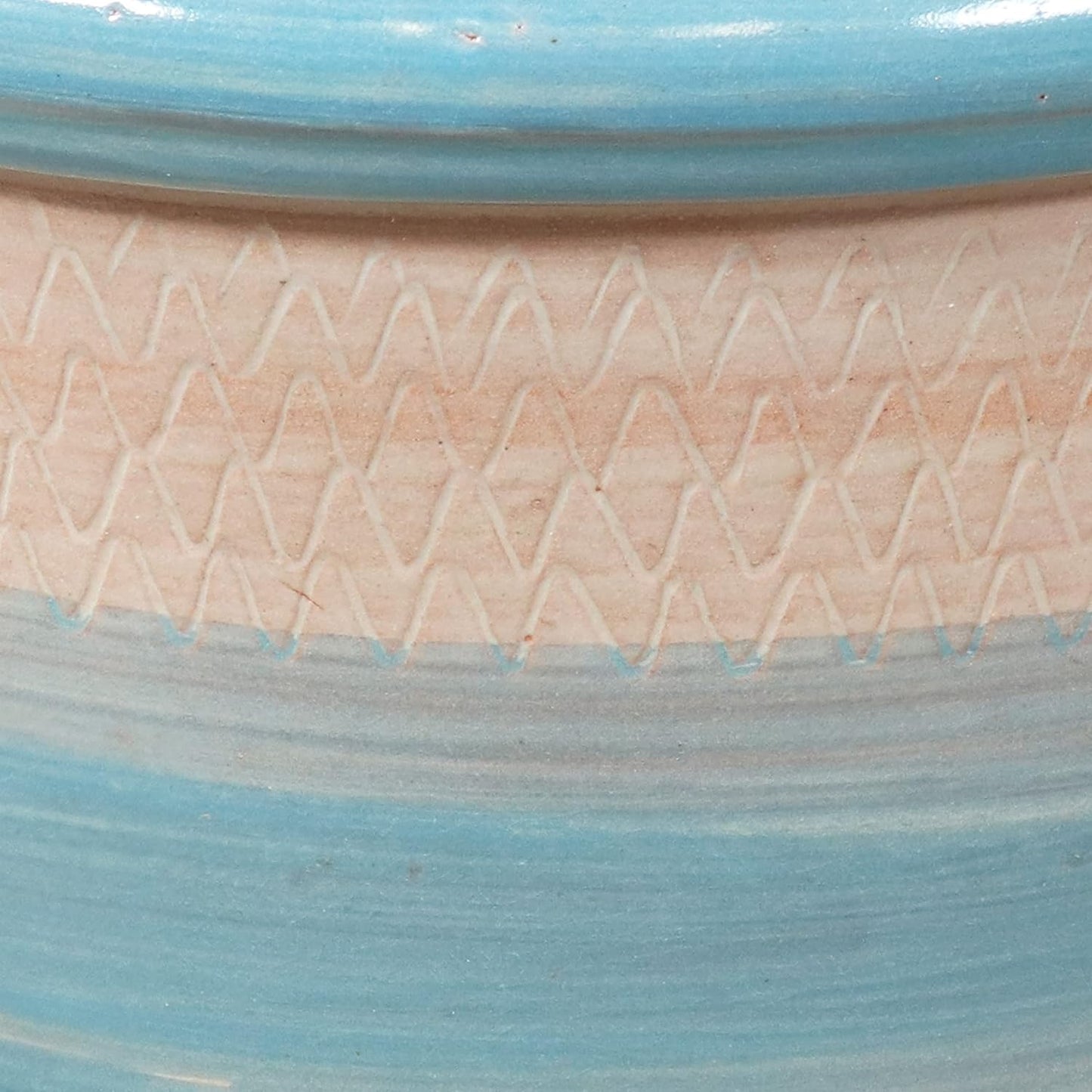 Sunnydaze Purlieu 12-Inch Outdoor/Indoor Ceramic Planters - Set of 2 -Shoreline