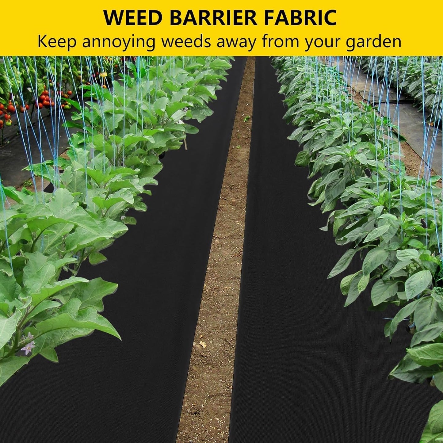 4ft x 100ft Weed Barrier Landscape Fabric 1.8oz, Premium Non-Woven Ground Cover Weed Block Gardening Mat, Easy Setup, Superior Weed Control, for Erosion Control, Weed Block, Ground Cover