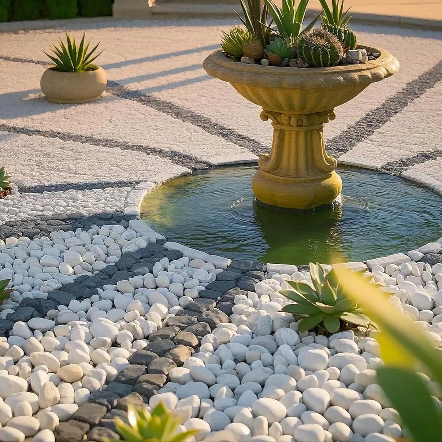 River Rocks for Landscaping, 40lbs Aquarium Rocks, 2-3 Inch White Pebbles for Indoor Plants, Natural Stones for Garden Paving Plant Rocks Crafting Walkways