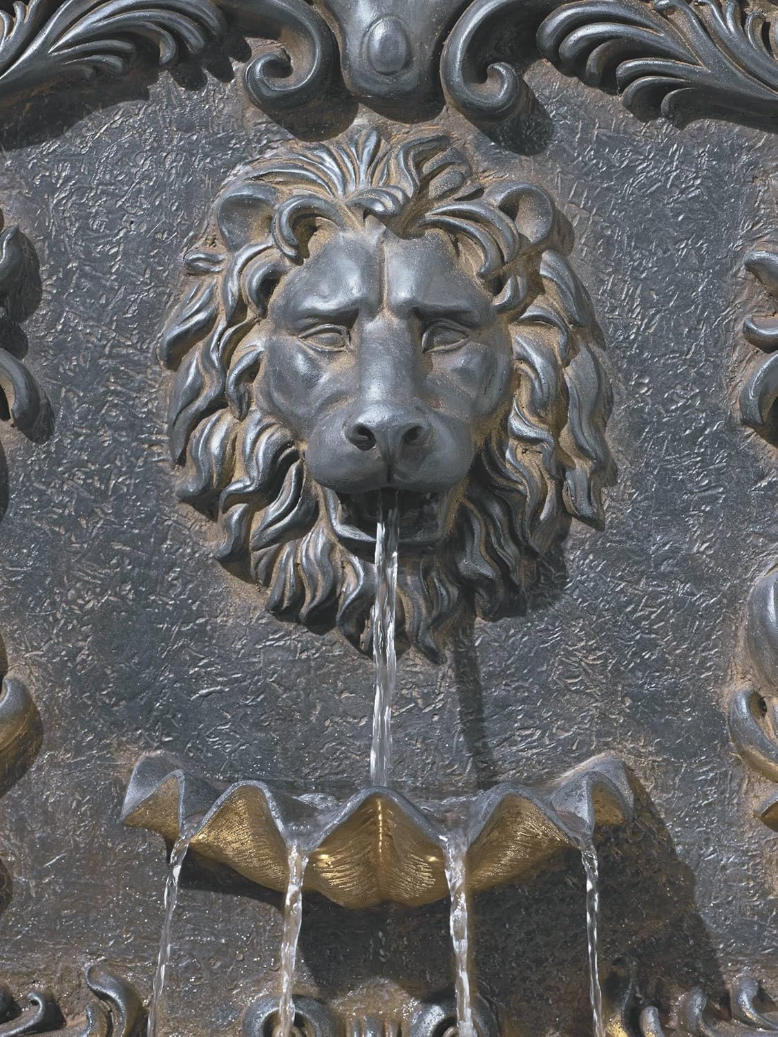 Royal Lion Acanthus 50" High Large Italian Indoor Outdoor Decor Faux Stone Floor Fountain with Light LED Statue Waterfall Water Feature for Outside Garden Patio Yard Backyard - John Timberland