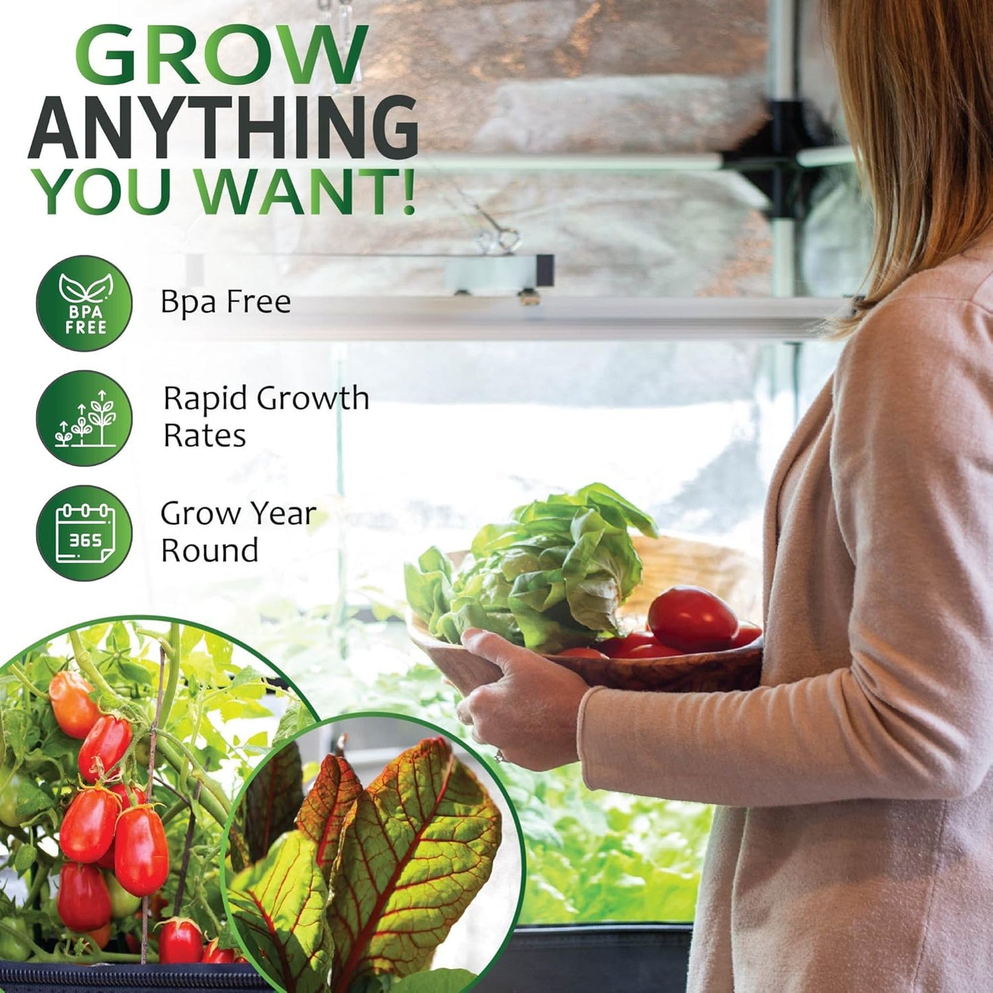 Vegepod Indoor Grow Kit Self Watering with LED Light, Reflective Tent Complete System, All-in-One Indoor Gardening Solution, Premium Tent, Medium Kit, 39"x39"x78"