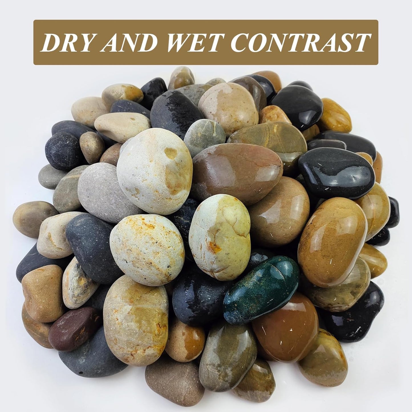 40 lbs Garden Rocks Mexican Beach Pebbles, 3-4 Inch Decorative Large River Rocks for Landscaping Aquarium Yard Garden Paving Large Plant Crafting and Walkways