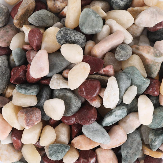 11lbs Natural River Rocks, Polished Pebbles for Plants Garden, 0.3-0.8 inch Decorative Countryside Stones, Ideal for Fish Tank, Vases, Home Decor and Garden Landscaping,Countryside