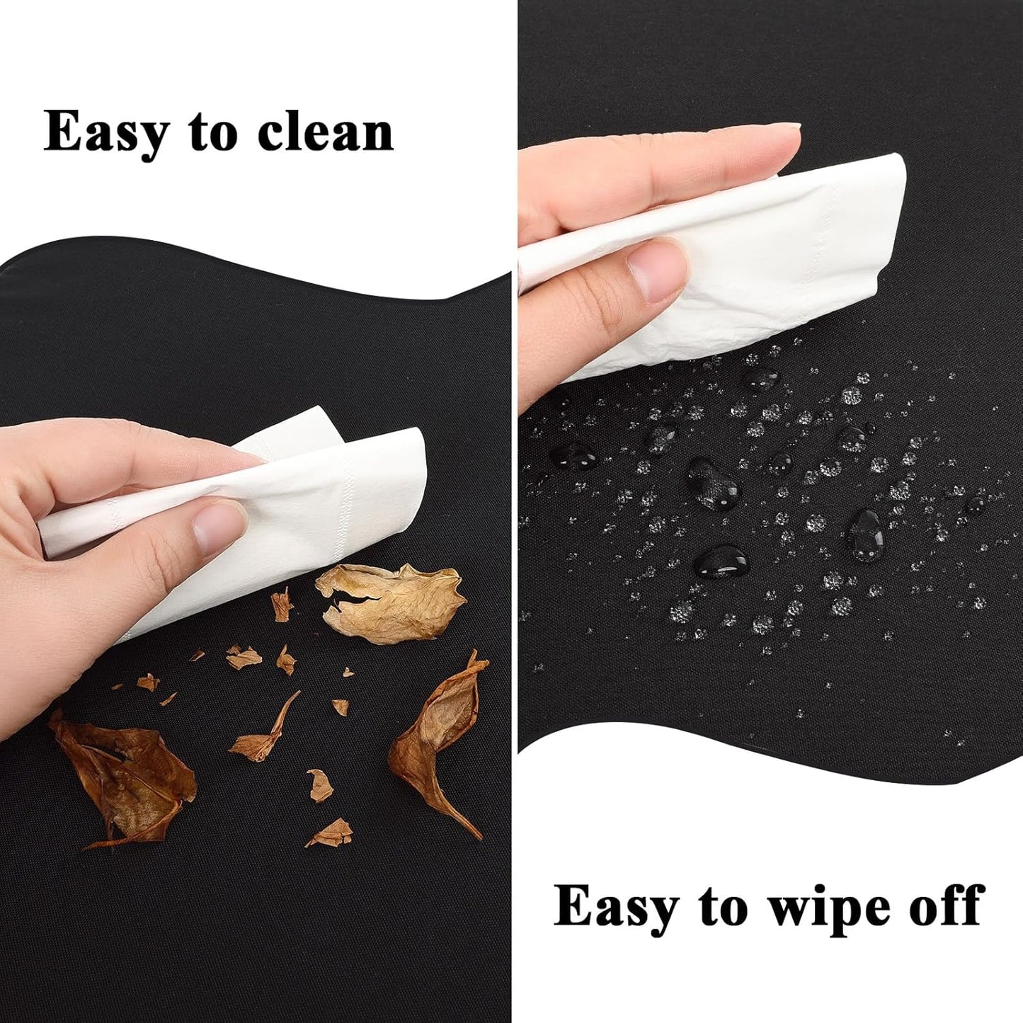 Outdoor Chair Cushions Set of 2, Waterproof Foam Patio Seat Cushions with Ties for Garden Sofa & Dining Furniture, 3-Year Color Fastness, 18x18x3 Inch, Black