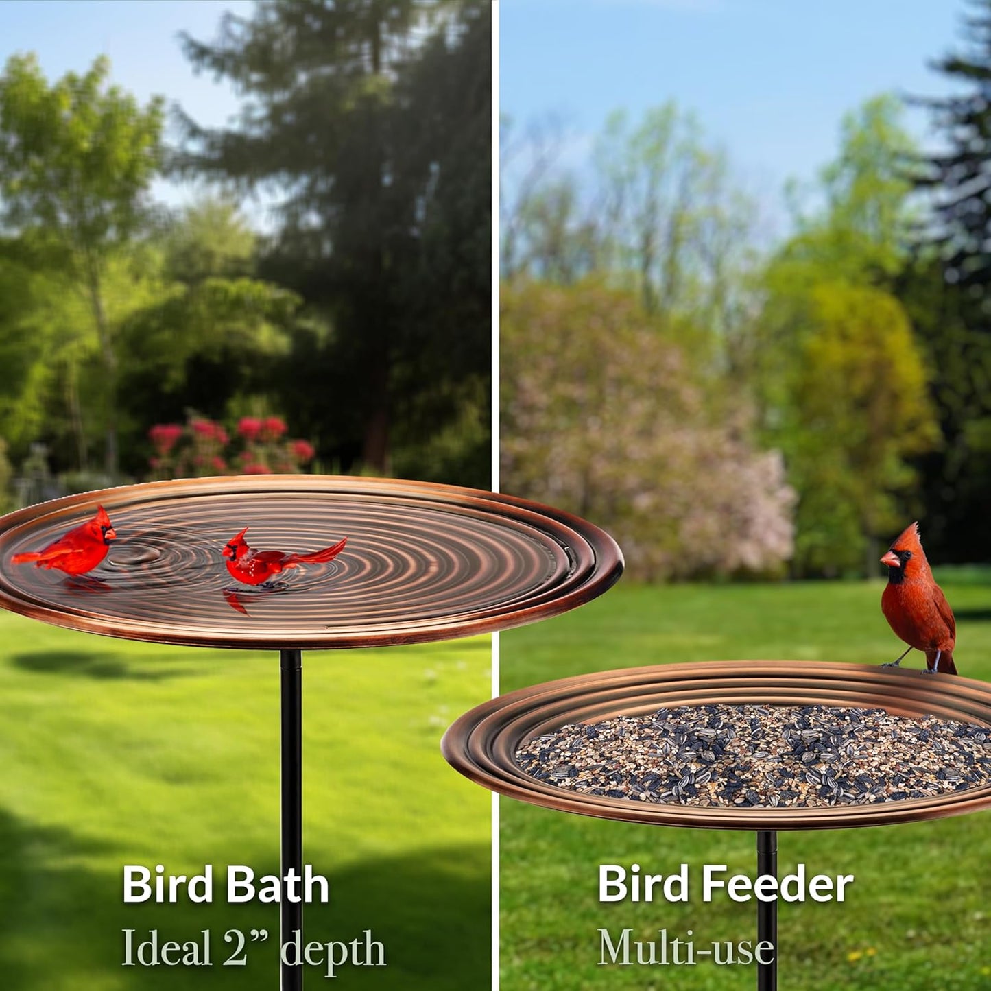 Good Directions Ripples Bird Bath on Garden Pole 18"