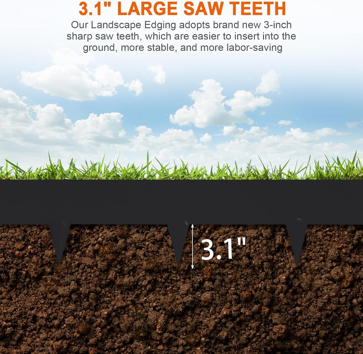 42" L X 7.9" H Metal Landscape Edging, Heavy Duty Galvanized Steel Garden Edging,6 Pack Garden Edging Border for Lawn, Flower Bed, Yard (Black