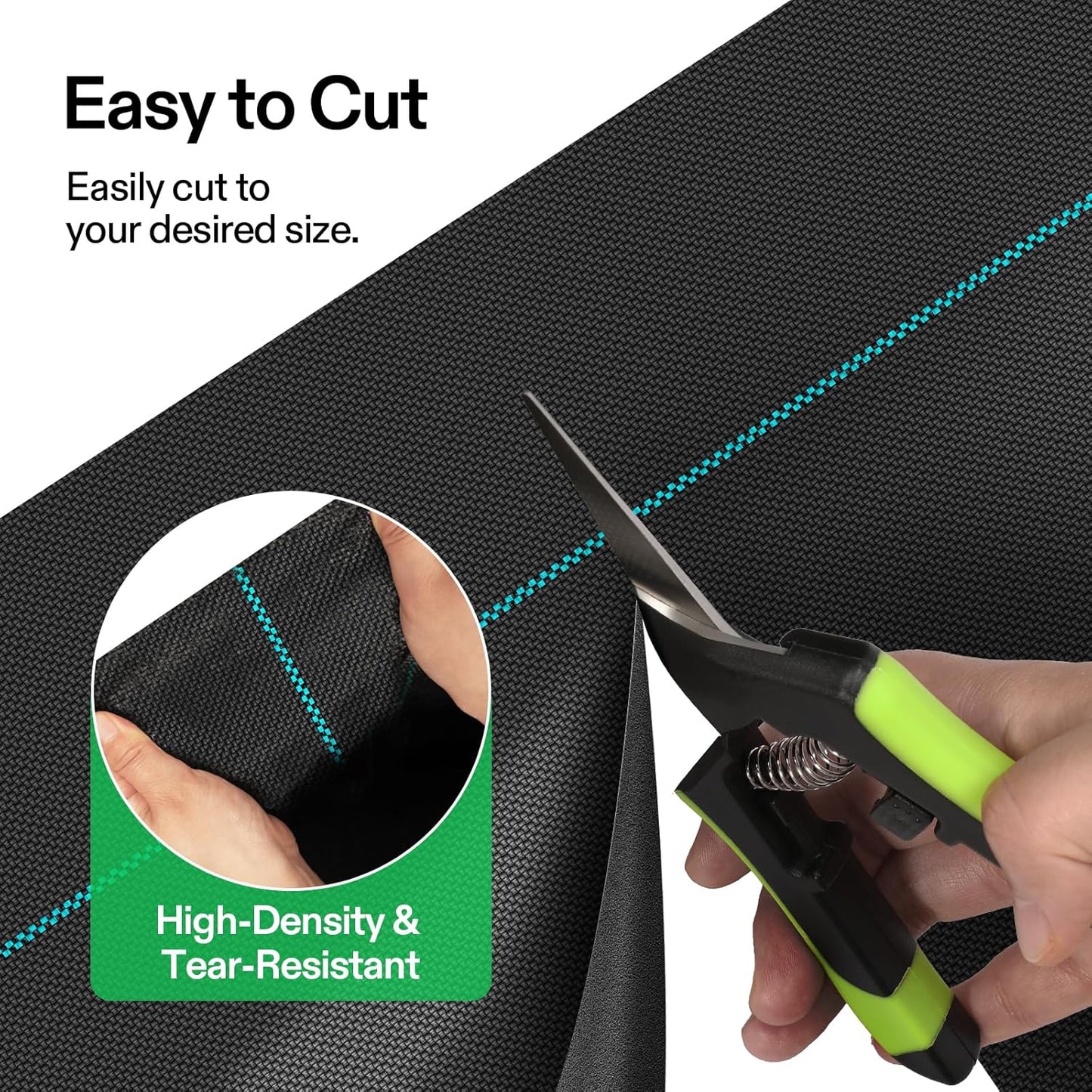 VIVOSUN Premium Weed Barrier Landscape Fabric Heavy Duty, 6ftx300ft 5oz Double-Layered Weed Control Mat with High Permeability, Commercial Ground Cover, Easy Set up & Superior Weed Control