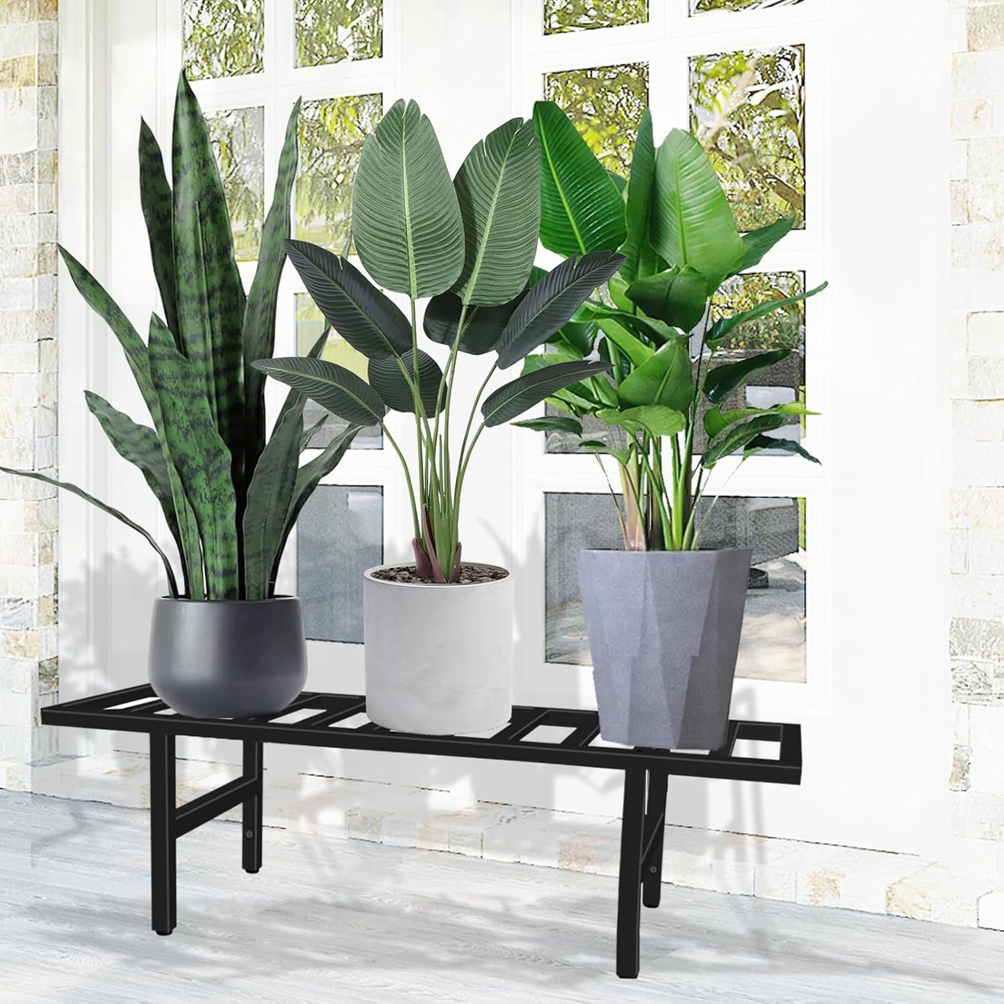 Plant Stand Indoor Outdoor, Heavy Duty Iron Pedestal Stands Metal Plant Stand for Indoor Outdoor, 1-Tier Sturdy Flower Stand Display Plant Shelf