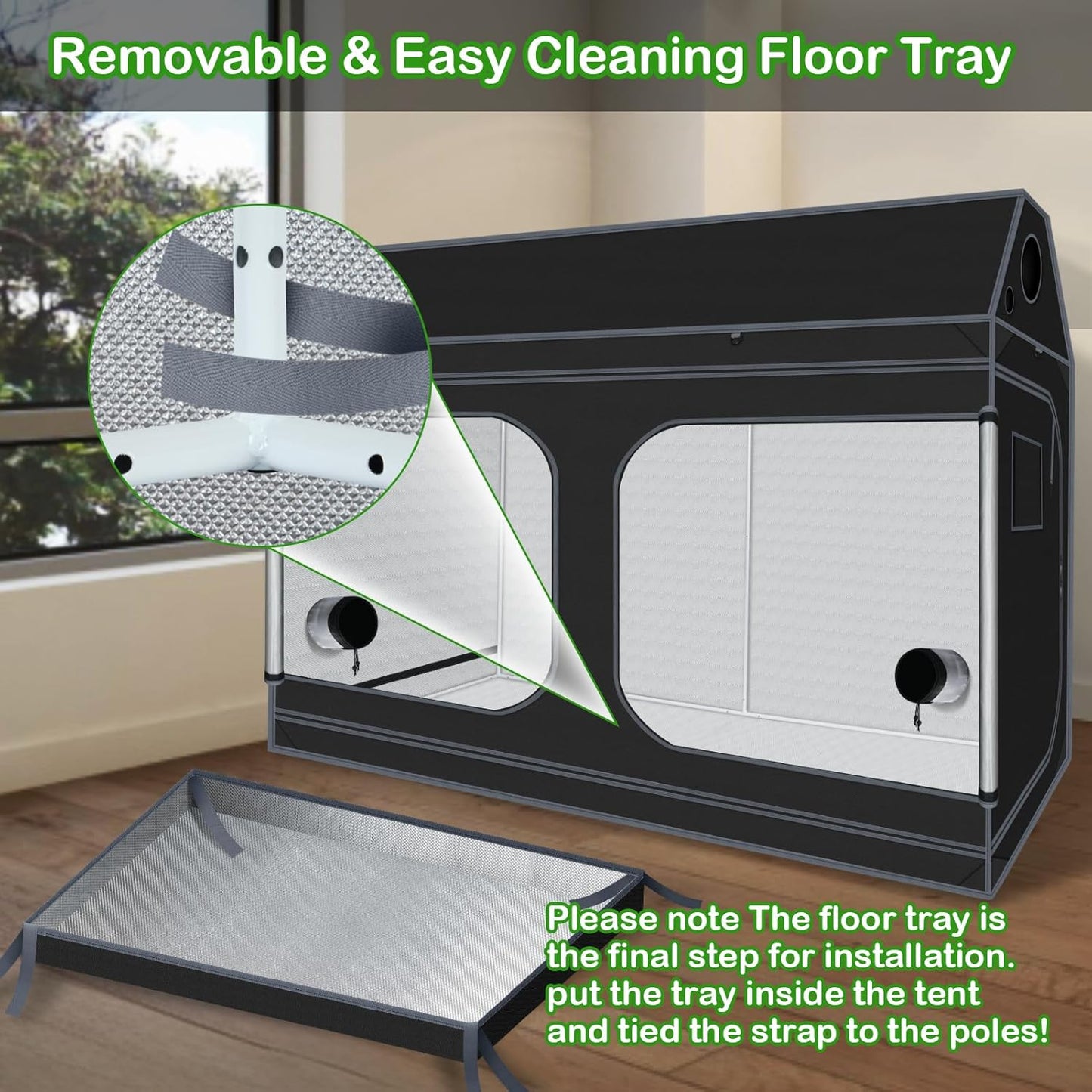 Grow Tent Plant Tent 98"x48"x72" Roof Cube Grow Tent for Hydroponics Indoor Plant Growing