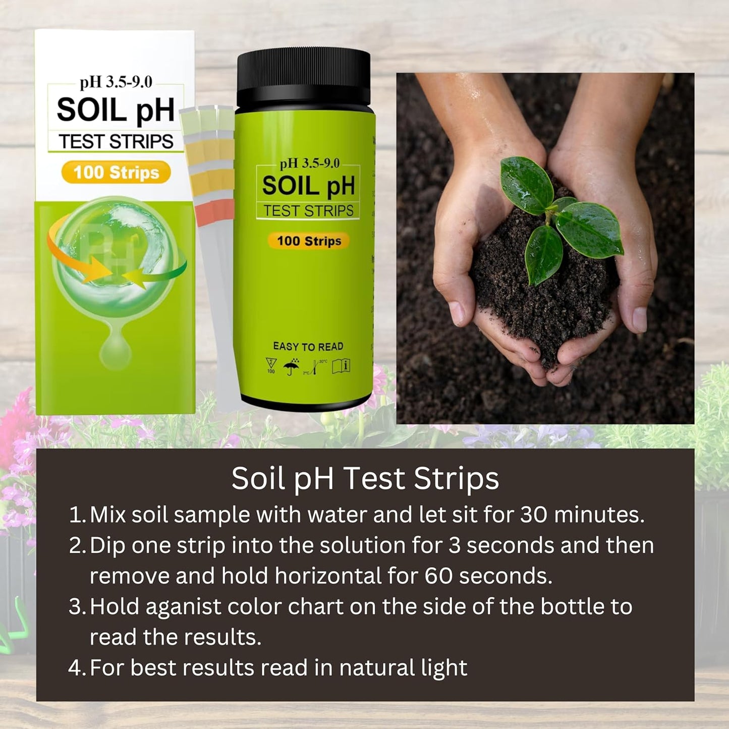 Sper Scientific 310007 Soil pH Test Strips - Quick and Accurate Testing for Home Gardening, Farming & Landscaping - Measures pH 3.5 to 9.0-100 Easy-to-Use Strips for Optimal Plant Growth - 2 pc
