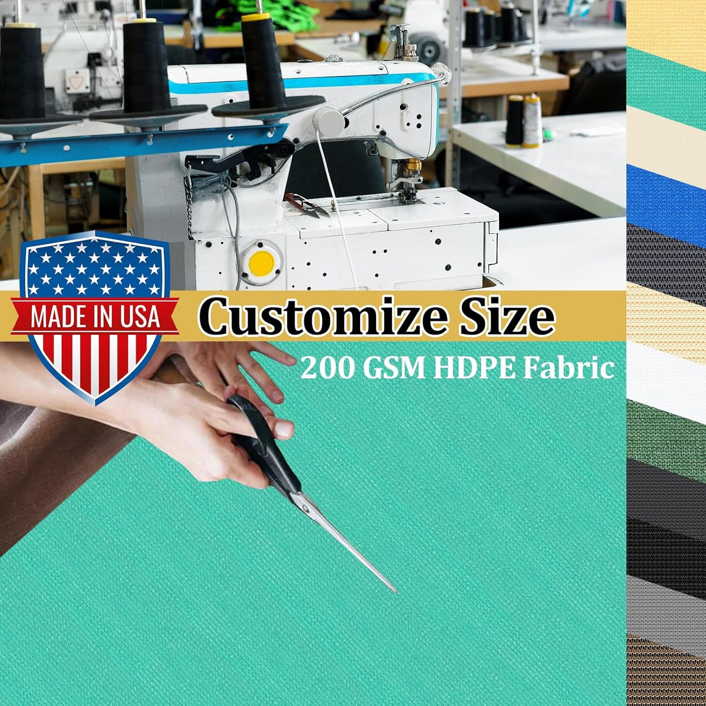 Shade&Beyond Customized Size 90% Sun Shade Cloth with Grommets, 4' X 10' Pergola Shade Cover Canopy, Mesh Tarp Sun Screens for Patio, Outdoor, Garden, Backyard GN01, Turquoise