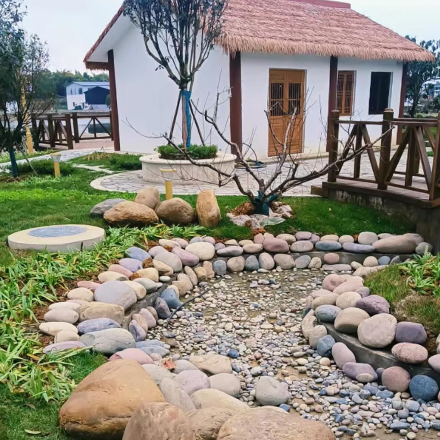 40 lbs Garden Rocks Mexican Beach Pebbles, 3-4 Inch Decorative Large River Rocks for Landscaping Aquarium Yard Garden Paving Large Plant Crafting and Walkways