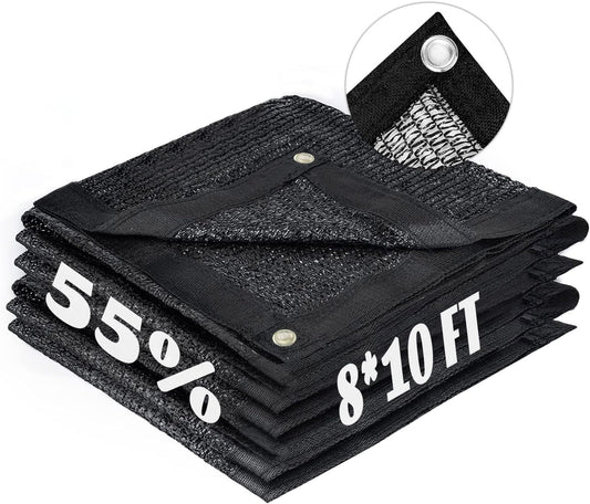 LOVE STORY 8x10FT 55% Black Shade Cloth Sun Shade Net with Grommets Sunblock Net Mesh Tarp for Garden,Plants Cover,Greenhouse and Patio