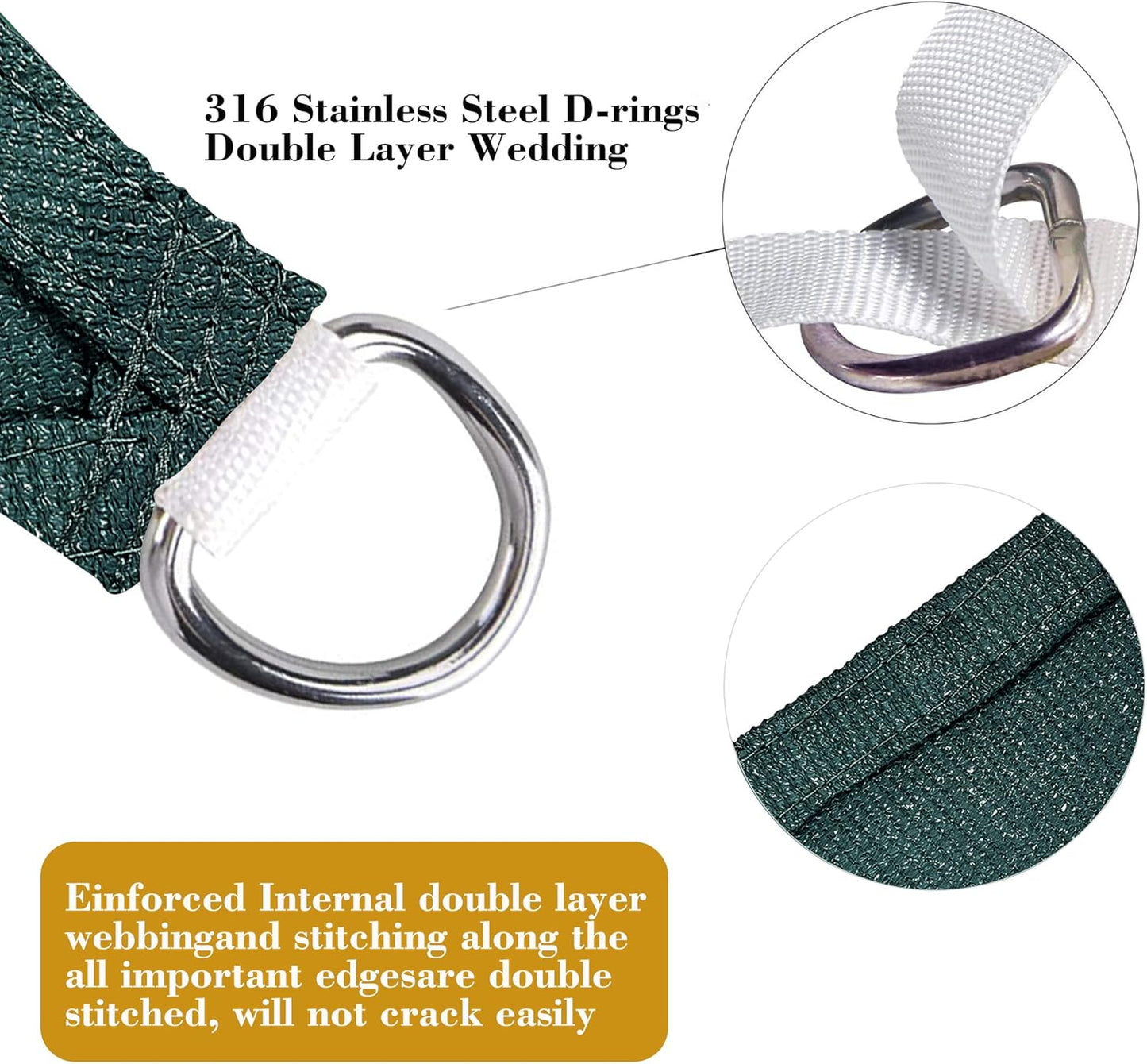 9' x 9' Green Square Sun Shade Sail SSP1212 Canopy Durable Fabric UV Block Awning We Make Custom Orders