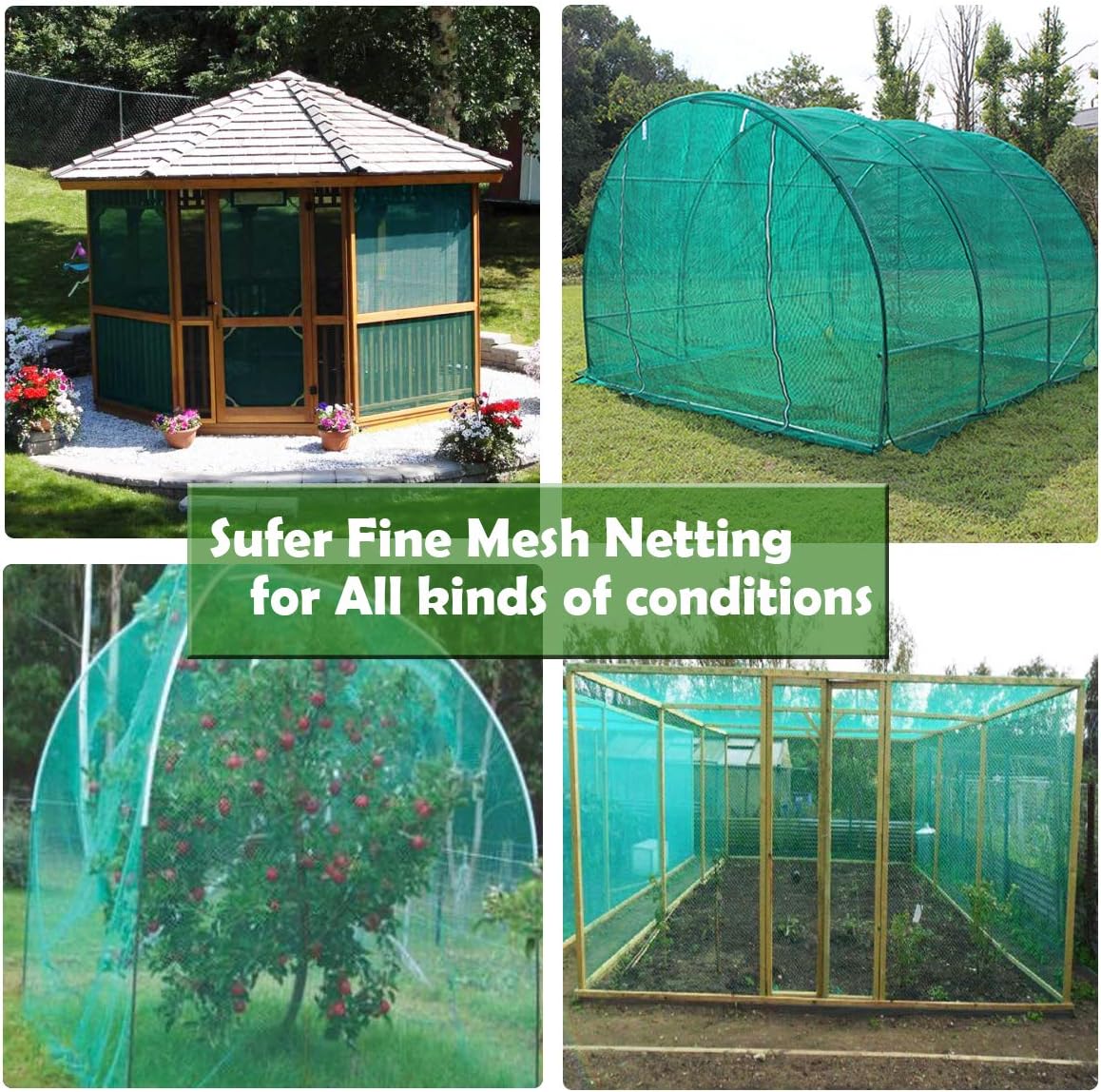 Garden Barrier Netting, Plant Covers 10x33ft Extra Fine Mesh 30% Green Sunblock Shade Cloth Mesh Protection Netting for Vegetable Fruits Flowers Crops Row Cover Raised Bed Screen Against Birds Animal