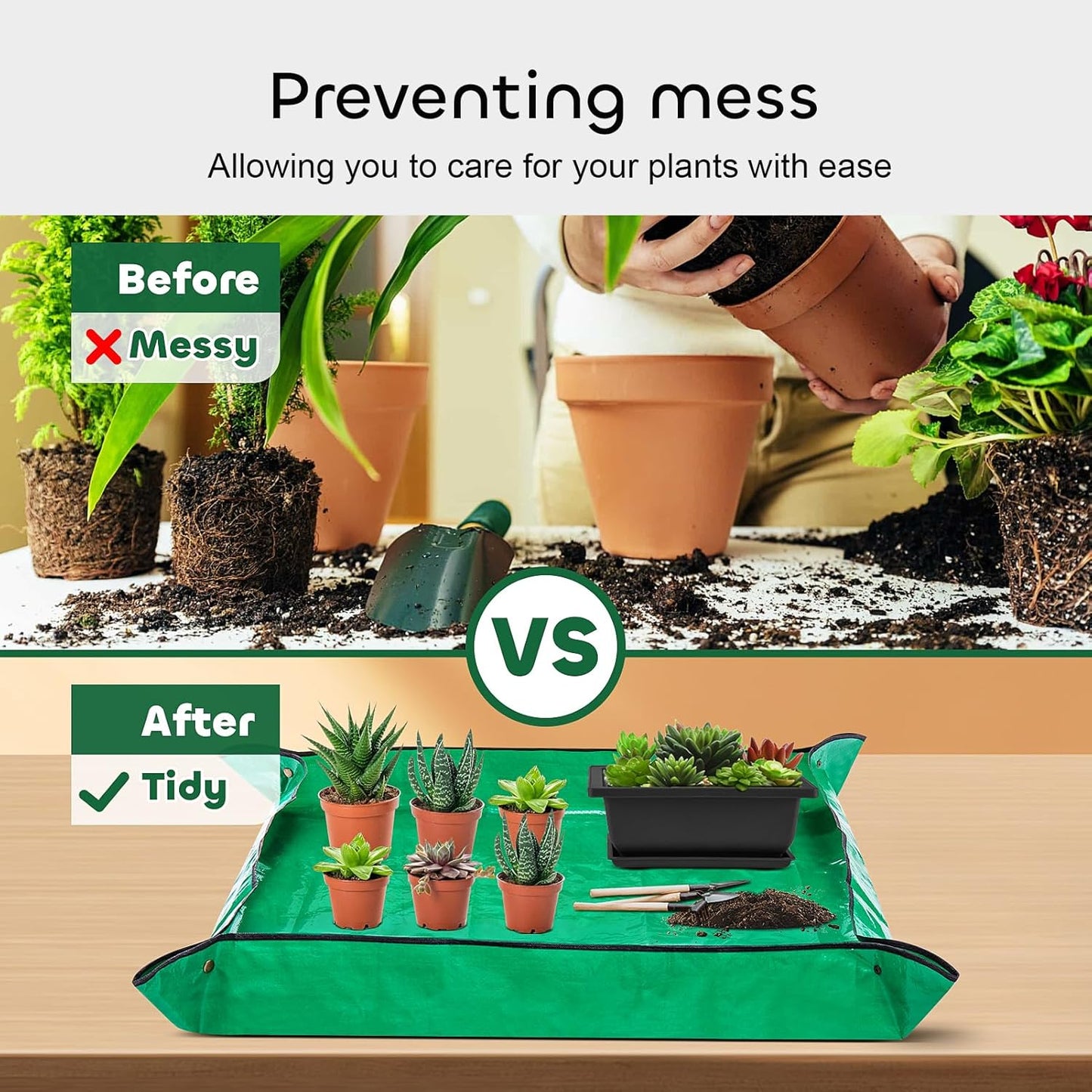 GROWNEER 6 Packs 6.5 Inch Bonsai Training Pots with Drainage Humidity Trays, Bonsai Tree Kits with 1 Repotting Mat, Growing Planter for Garden, Yard, Balcony, Office, Indoor, Outdoor