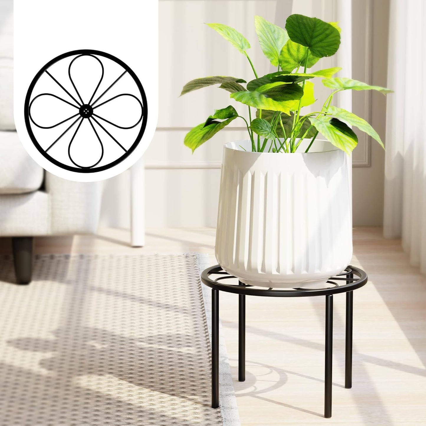 Plant Stand Plant Riser - Metal Flower Stand for Garden Home, Anti-rust Plant Holder for Multiple Plant Indoor or Outdoor.