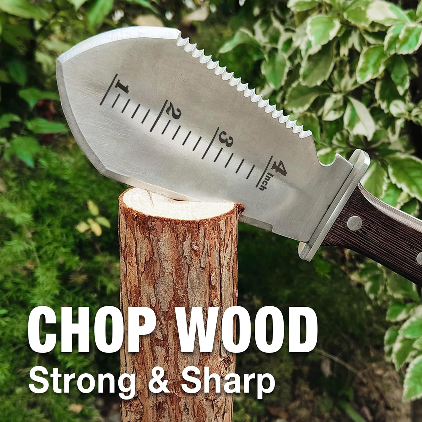 4-in-1 Hori Hori Garden Knife Heavy-Duty Small Gardening Trowel, for Quick Digging, Cutting, Weeding