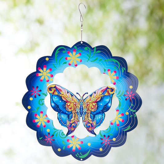 Butterfly Wind Spinners Outdoor Decorations-3D Stainless Steel Metal Butterflies Wind Spinners,12 inch Butterfly Gifts for Women, Sculpture for Yard Decorations Outdoor