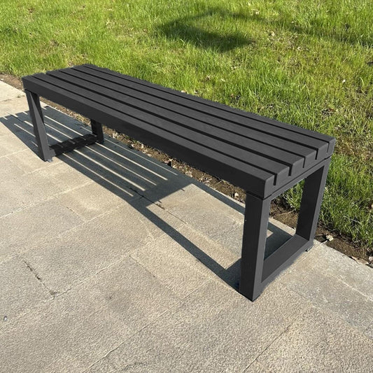 Weatherproof Metal Dining Bench, Outdoor Bench Backless Patio Bench 2-Person Farmhouse Bench Garden Bench for Kitchen, Living Room, Entryway(Black,5.9ft)