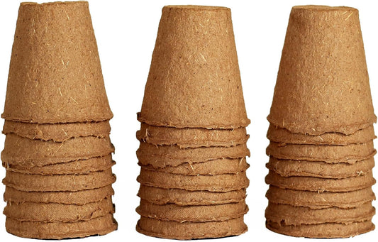 Daniel's Plants 2" Naked Pots | Small Natural Plantable Pots for Herbs Vegetables Tomato Seedlings | OMRI-Listed Biodegradable for Seedlings | Earth Friendly - Peat Free | 24 Pack 2 Inch Round