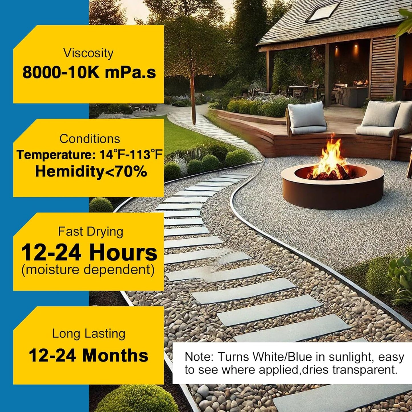 JDiction Rock Glue for Landscaping 2 Gallon - 10X Concentrated Mulch Glue for Landscaping, Gravel Binder for Stone/Pebble, Landscape Gravel Adhesive, Rock Stabilizer, Weather Proof, Lasts Up to 2 Year