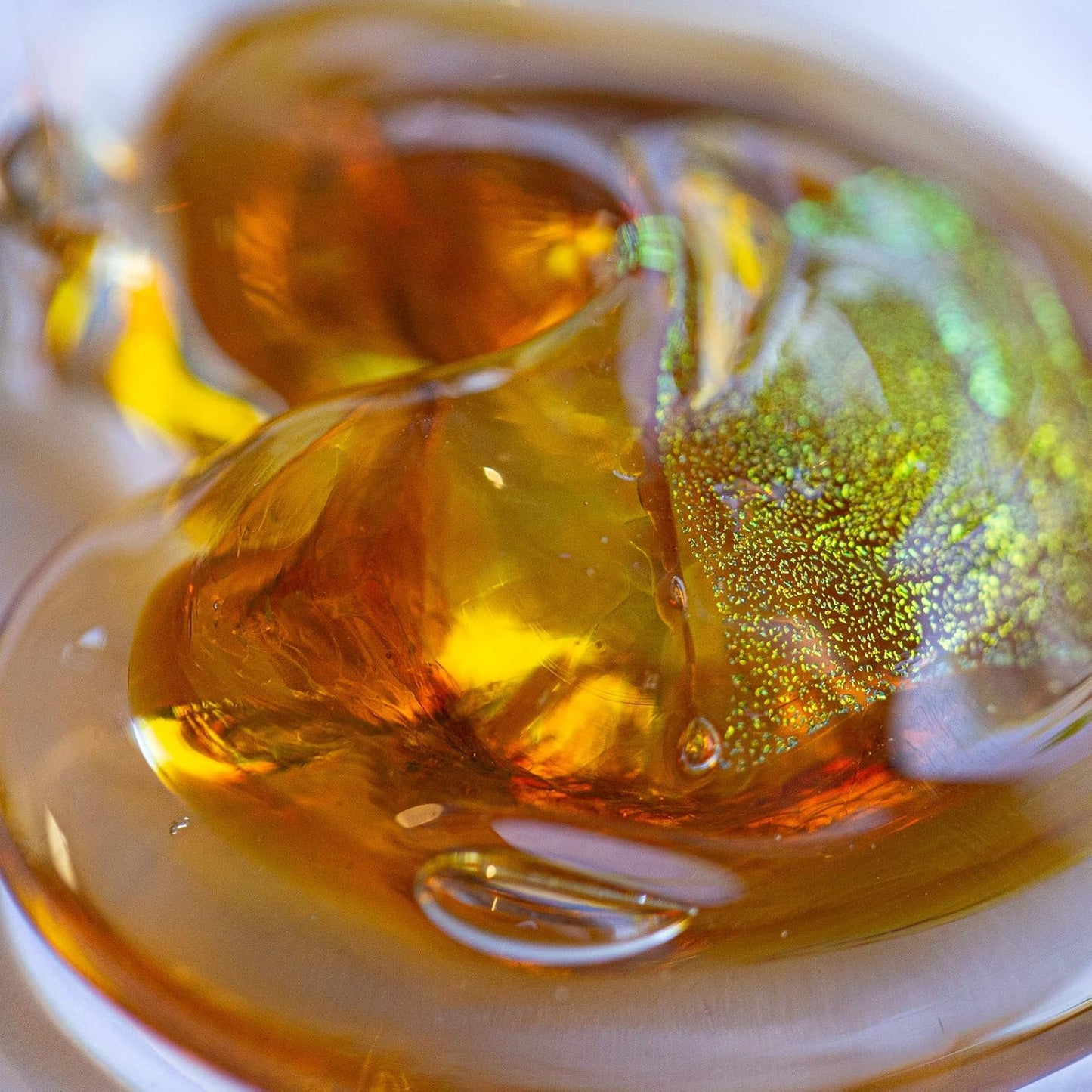 Luke Adams Glass Hanging Hearts – Hand Blown Glass Heart Ornament for Windows or Gifts – Colorful Blown Glass Hearts Decor (November - Citrine)