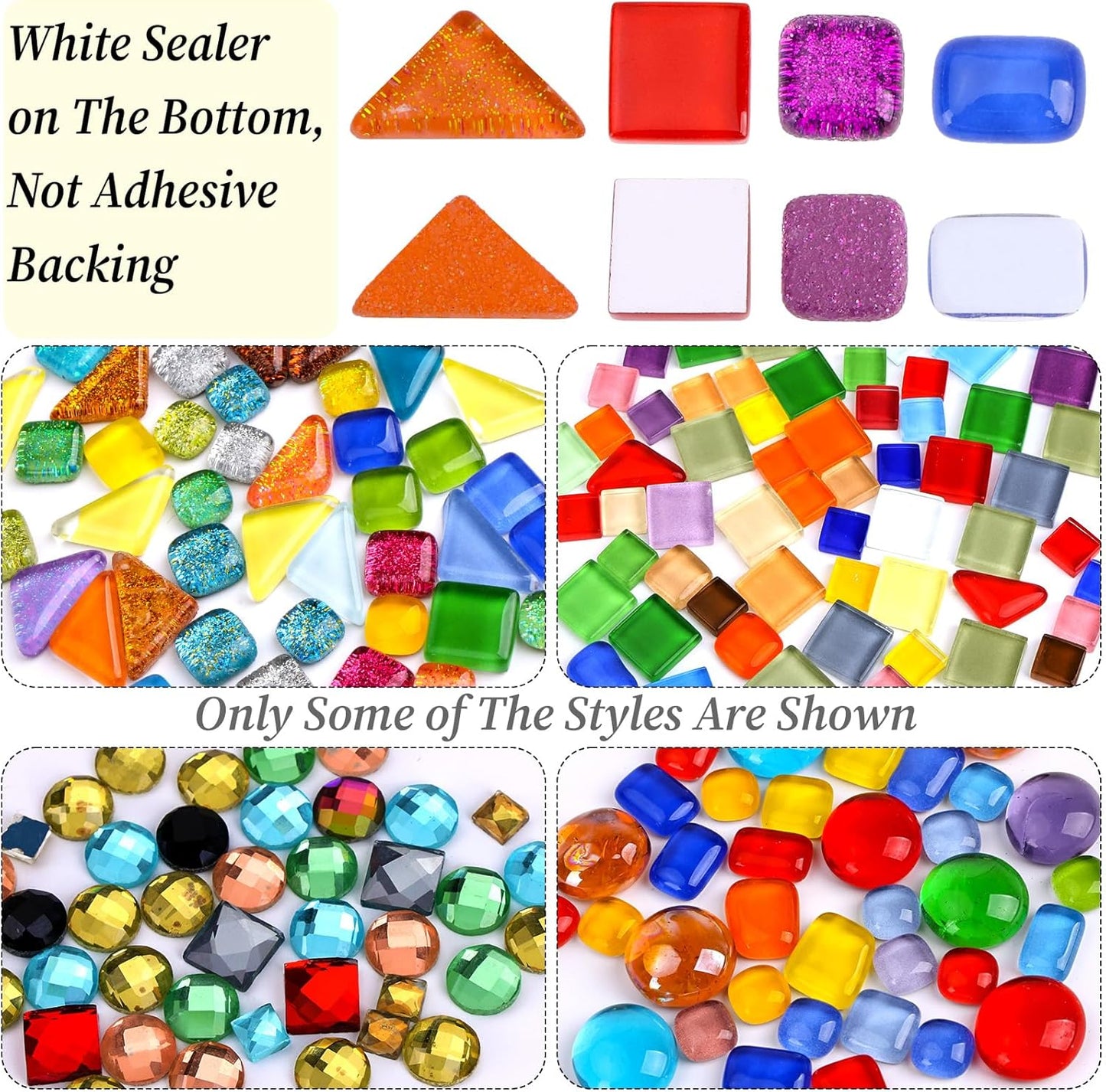 2400 Pcs Colorful Irregular Crystal Mosaic Tiles, 4.4lb Tiny Mosaic Tile DIY Hobbies Children Handmade Crystal Craft for Craft Bathroom Kitchen Home Decoration DIY Art Projects