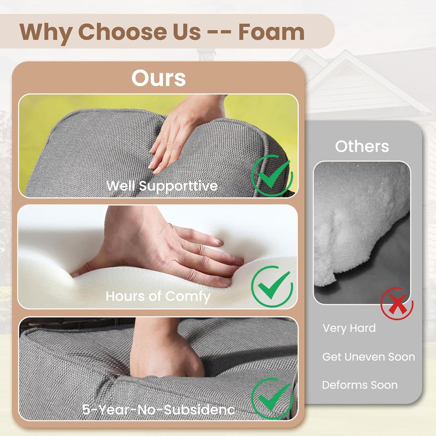 HOOOWOOO Patio Furniture Set,3 Pieces Outdoor Conversation Set,All Weather Wicker Bistro Set Yard Porch High Back Chairs Side Table,Dark Gray