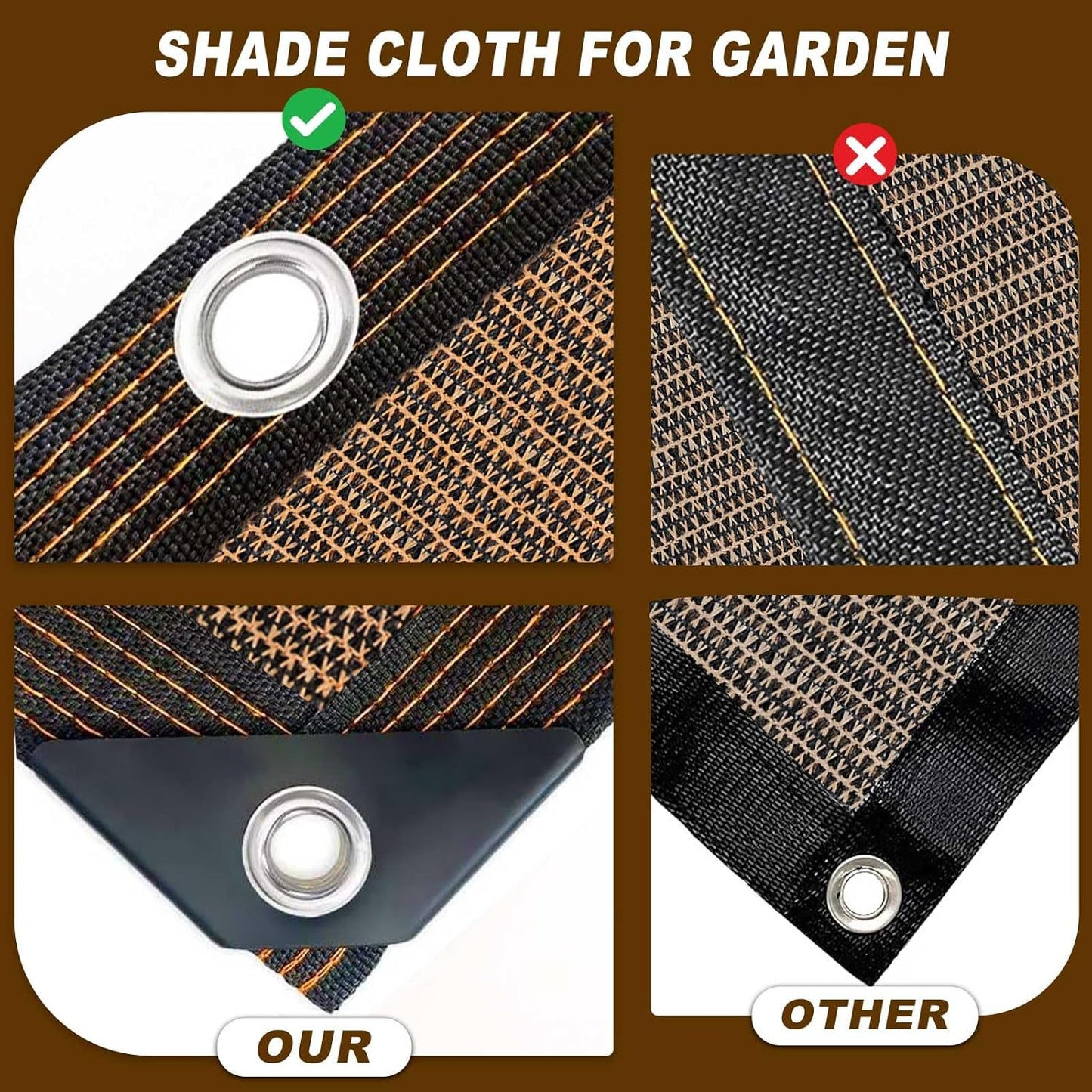 Shade Cloth,80% Sunblock Net with Metal Grommets and Reinforced Edges,Garden Sun Shade Netting,Used in Courtyards,Balconies,Carports,Greenhouse, Plants Growing,Chicken Coop Patios etc.10x20FT