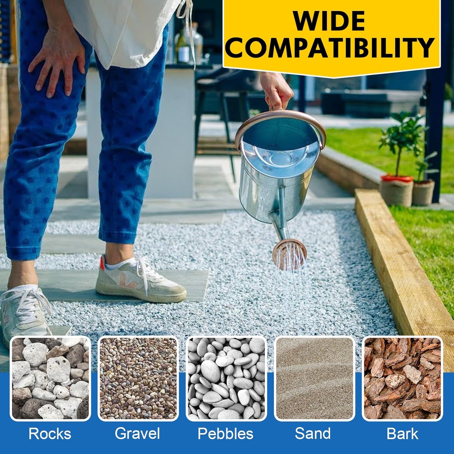 JDiction Rock Glue for Landscaping - 32OZ Gravel Binder for Stone, Pebbles, 10X Concentrated Mulch Glue for Landscaping, Rock Stabilizer, Landscape Gravel Adhesive, Weather Proof, Lasts Up to 2 Year