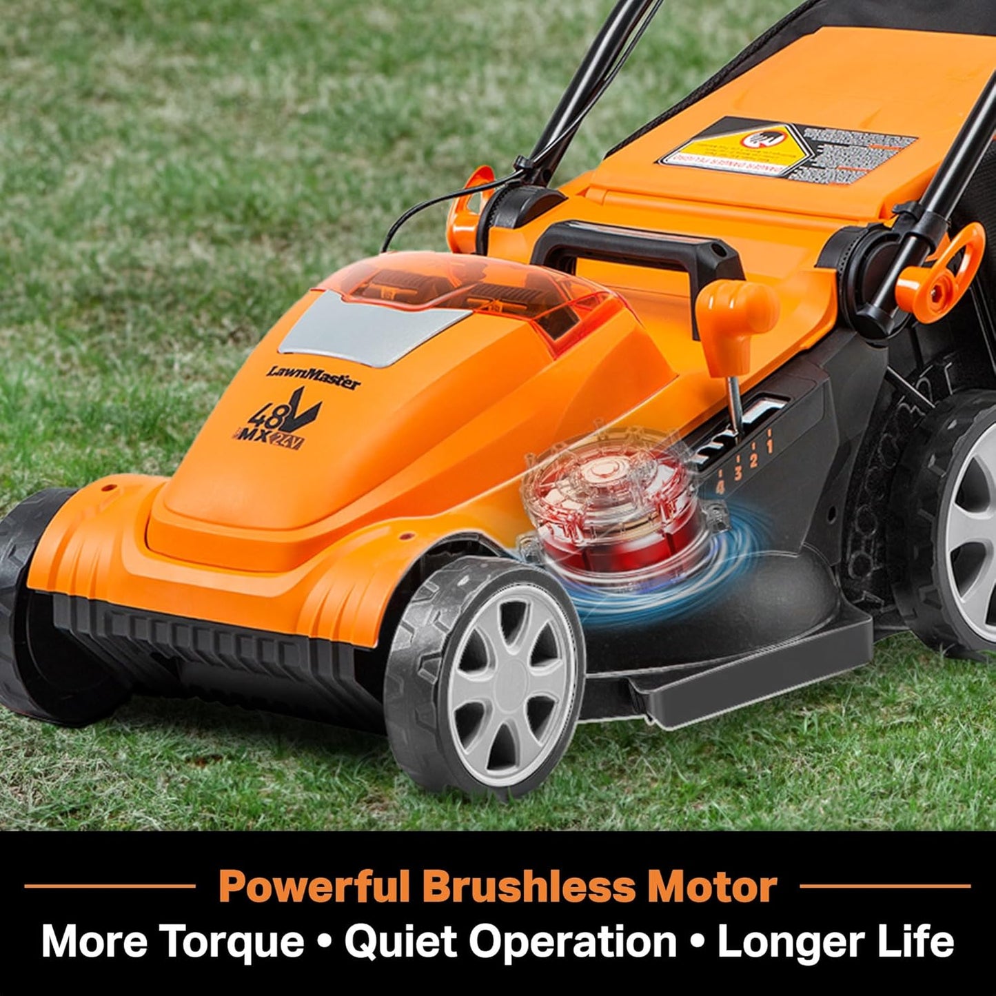 LawnMaster CLMF4815E 48V MAX* 15-inch Brushless Cordless Mower with 2X24V MAX* 4.0Ah Battery and a Dual Charger