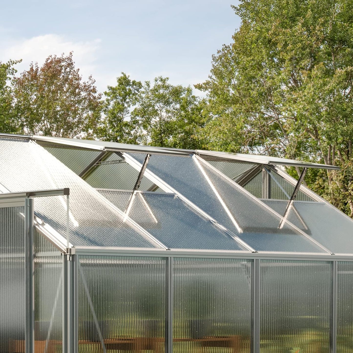 Greenhouse Saphir 3 Aluminum Frame 8.5 x 6.4 ft with Approx. 8 mm Polycarbonate Panels