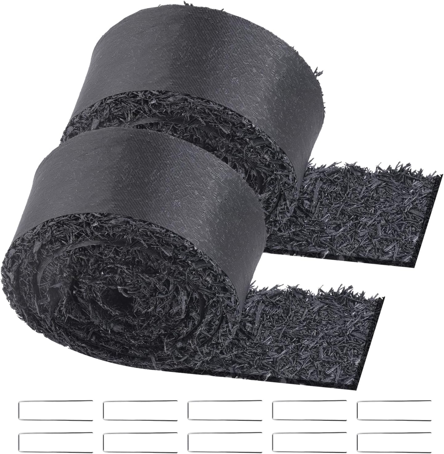 VEVOR 2-Pack Recycled Rubber Mulch Mat 120 x 4.5 in,Permanent Rubber Mulch for Landscaping, Black Mulch Garden Edging Border for Plants,Vegetables & Flower Garden Barrier