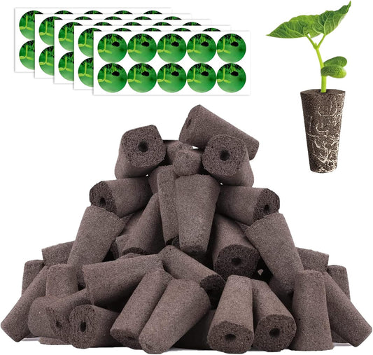 100pcs Square Pods for Hydroponics Growing System, 50pcs Square Grow Sponges with 50pcs Pods Labels, Supplies Replacement, Compatible with IDOO, QYO, LYKO